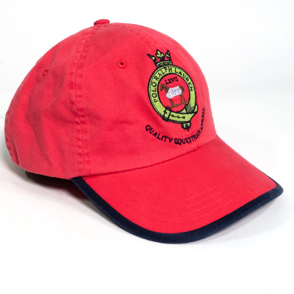 Polo Ralph Lauren Vintage Equestrian Embroidered Crest Hat Leather Strap NWT - Picture 7 of 13
